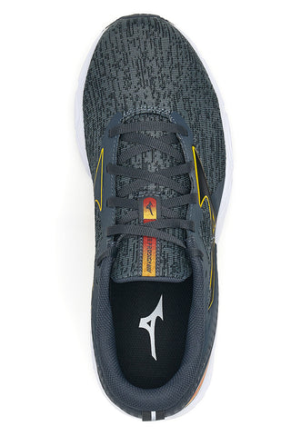 Graue Laufschuhe mit seitlichem Logo Mizuno Wave Prodigy 5