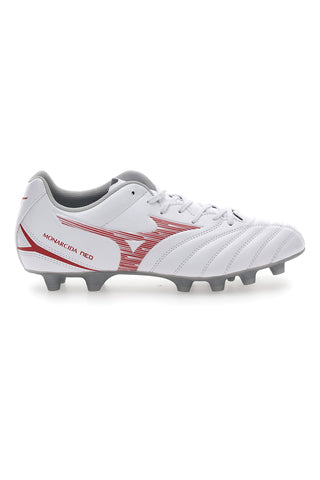 Weiße und rote Mizuno Monarcida Neo III Select Fußballschuhe