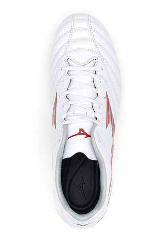 Weiße und rote Mizuno Monarcida Neo III Select Fußballschuhe