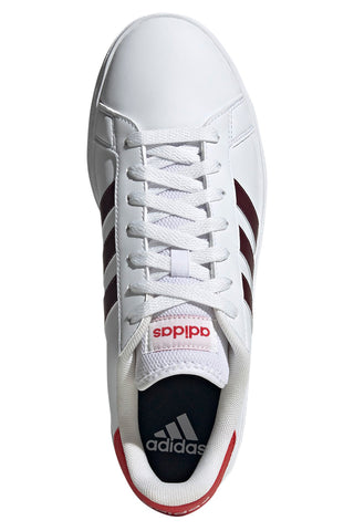 Weiße Freizeit-Sneaker mit Schnürsenkeln Adidas Grand Court Base 2.0