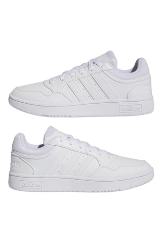 Weiße Turnschuhe mit Schnürsenkeln Adidas Hoops 3.0
