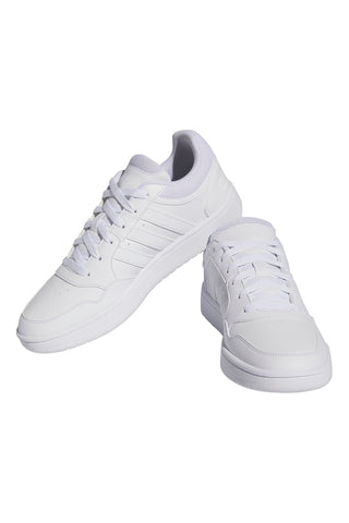 Weiße Turnschuhe mit Schnürsenkeln Adidas Hoops 3.0