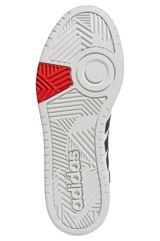 Weiße hohe Sneakers mit Schnürsenkeln Adidas Hoops 3.0 Mid