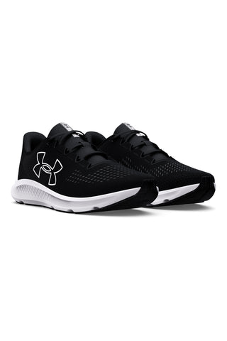 Under Armour Charged Pursuit 3 Bl. Schwarz-weiße Laufschuhe