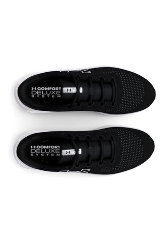 Under Armour Charged Pursuit 3 Bl. Schwarz-weiße Laufschuhe