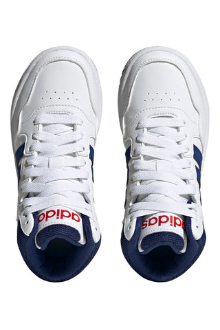 Adidas Hoops 3.0 Mid K Weiße hohe Turnschuhe