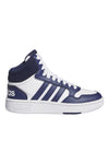 Weiße und blaue Mid-Cut-Sneaker Adidas Hoops 3 Mid K