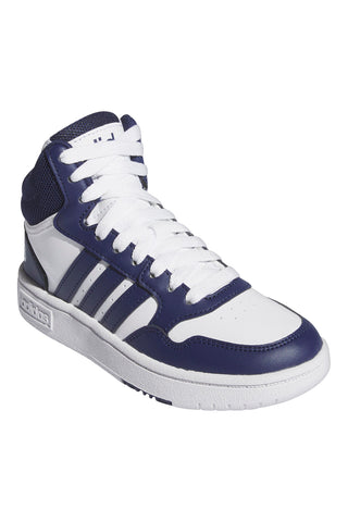Sneakers Mid-Cut Bianche e Blu Adidas Hoops 3 Mid K
