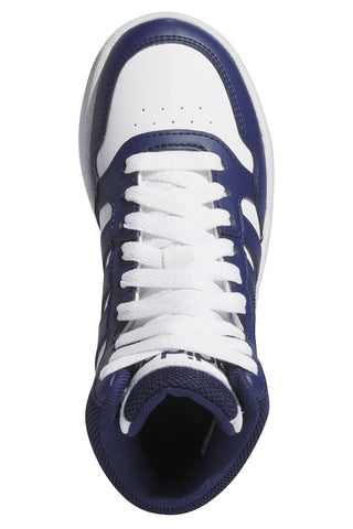 Sneakers Mid-Cut Bianche e Blu Adidas Hoops 3 Mid K