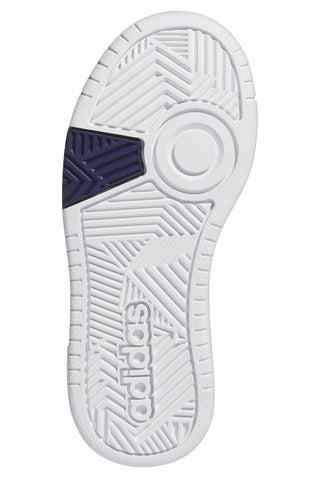 Sneakers Mid-Cut Bianche e Blu Adidas Hoops 3 Mid K