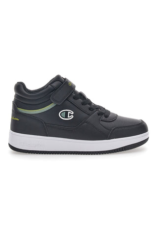 Sneakers Mid-Cut nere e Verde con Velcro CHAMPION REBOUND MID