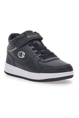 Sneakers Mid-Cut Schwarz/Grün mit Klettverschluss CHAMPION Rebound Mid