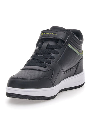 Sneakers Mid-Cut Schwarz/Grün mit Klettverschluss CHAMPION Rebound Mid
