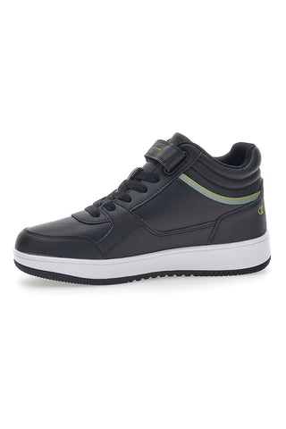 Sneakers Mid-Cut Schwarz/Grün mit Klettverschluss CHAMPION Rebound Mid