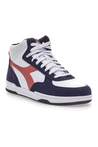 WEISSE MITTLERE SNEAKERS MIT LILA DETAILS DIADORA RAPTOR HIGH SL