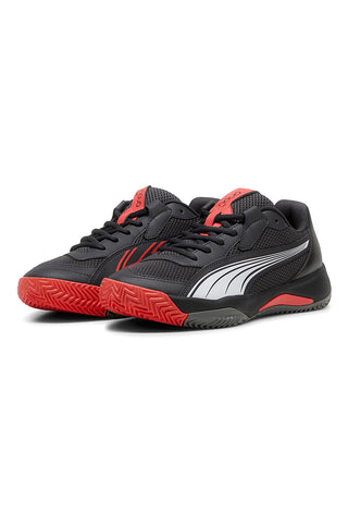 Schwarze Padel-Schuhe mit roten Details Puma Nova Court