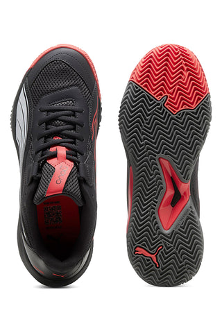 Schwarze Padel-Schuhe mit roten Details Puma Nova Court