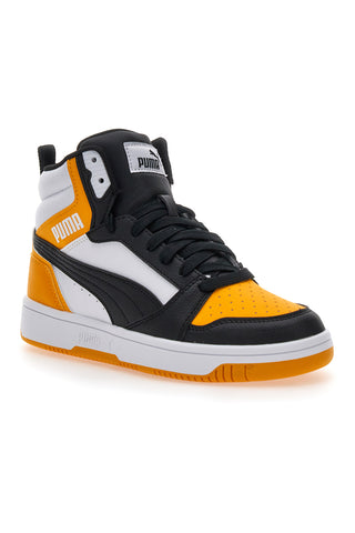 Puma Rebound V6 Mid JR Hohe Turnschuhe in Gelb/Schwarz