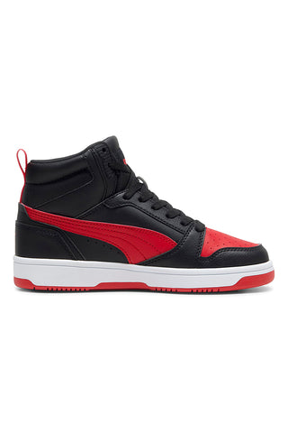 Puma Rebound V6 Mid High Sneakers in Schwarz und Rot