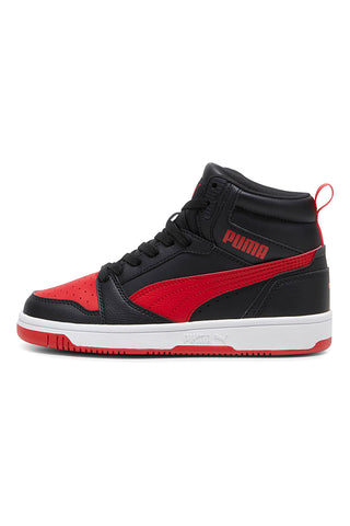 Puma Rebound V6 Mid High Sneakers in Schwarz und Rot