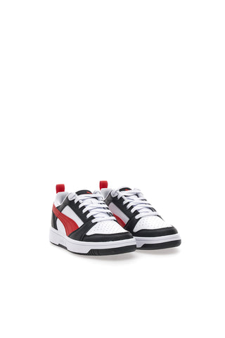 Sneakers Bianche Con Stringa Rossa Laterale Puma Rebound V6 LO JR