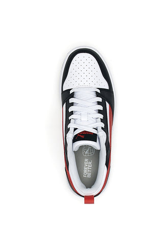 Weiße Turnschuhe mit rotem Seitenband Puma Rebound V6 LO JR