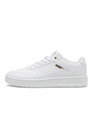 Weiße Turnschuhe mit goldenen Details Puma Court Classic