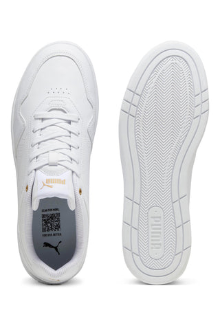 Weiße Turnschuhe mit goldenen Details Puma Court Classic