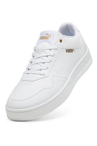 Weiße Turnschuhe mit goldenen Details Puma Court Classic