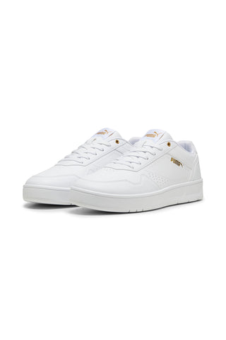 Weiße Turnschuhe mit goldenen Details Puma Court Classic