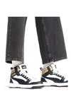Sneakers Alte Bianche con dettagli neri e biege Puma Rebound V6 Mid 39232622