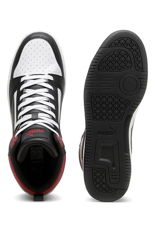 Weiße hohe Sneakers mit schwarzen und roten Details Puma Rebound V6 39232624