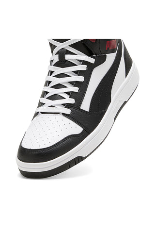 Weiße hohe Sneakers mit schwarzen und roten Details Puma Rebound V6 39232624