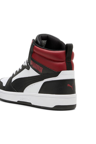 Weiße hohe Sneakers mit schwarzen und roten Details Puma Rebound V6 39232624