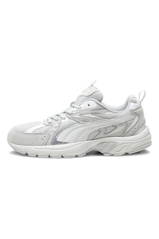 Graue Puma MIlenio Tech Wildleder-Sneaker mit Schnürsenkeln