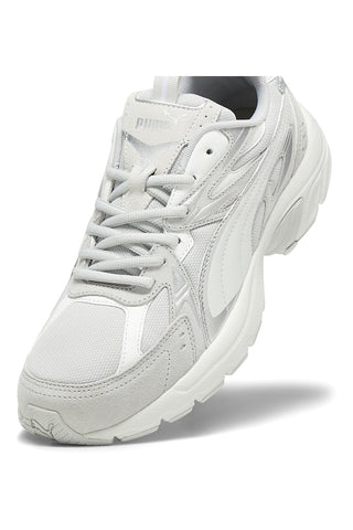 Graue Puma MIlenio Tech Wildleder-Sneaker mit Schnürsenkeln