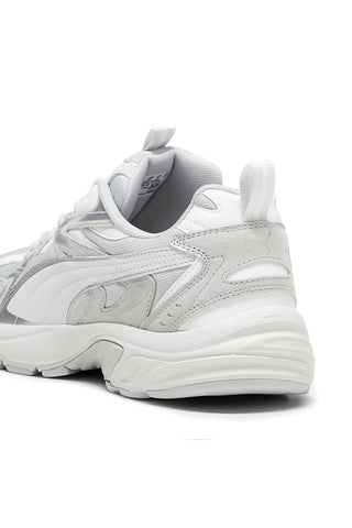 Graue Puma MIlenio Tech Wildleder-Sneaker mit Schnürsenkeln