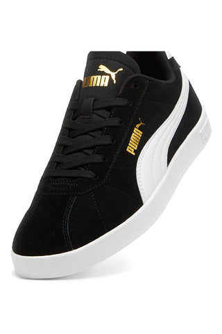 Schwarze Turnschuhe mit weißem Puma Club II-Band