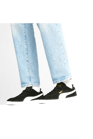 Schwarze Turnschuhe mit weißem Puma Club II-Band