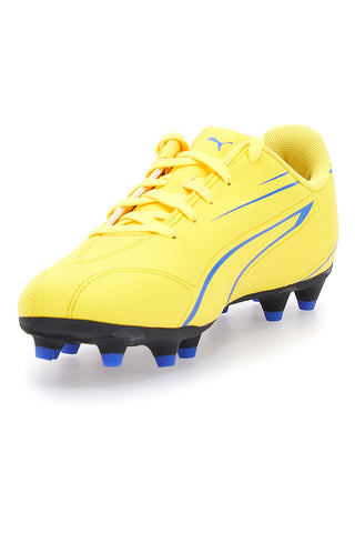 Gelbe Puma Vitoria FG/AG JR Fußballschuhe für festen Untergrund mit schwarzen Details