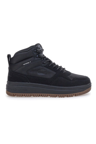 Schwarze Champion RD18 Mid Utility WP-Sneaker mit wasserdichten Schnürsenkeln