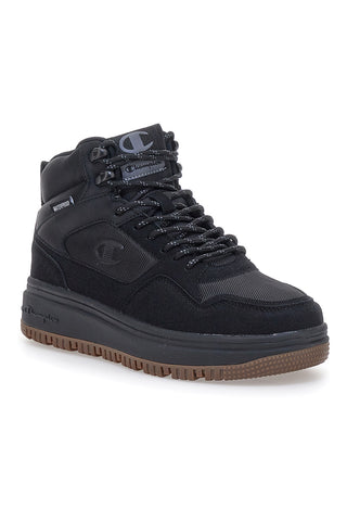 Schwarze Champion RD18 Mid Utility WP-Sneaker mit wasserdichten Schnürsenkeln