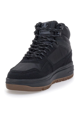 Schwarze Champion RD18 Mid Utility WP-Sneaker mit wasserdichten Schnürsenkeln
