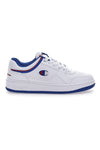 Weiße Sneakers mit Details und blauer Sohle Champion RD18 LOW B GS