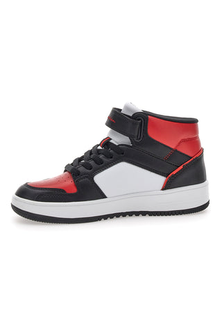 Weiße und schwarze Mid-Cut-Sneaker Champion Rd18 2 Mid B Gs