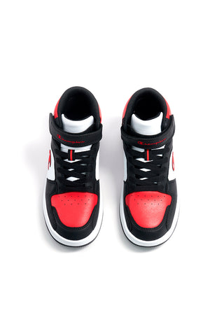 Weiße und schwarze Mid-Cut-Sneaker Champion Rd18 2 Mid B Gs