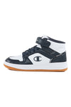 Weiße und schwarze Mid-Cut-Sneaker Champion Rd18 2 Mid B Gs