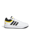 Weiße Sneakers mit schwarzen und gelben Details Adidas Hoops 3.0 K