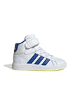 Adidas Grand Court Mid K – Weiße und blaue Mid-Cut-Sneaker mit bunten Details