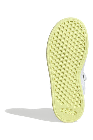 Adidas Grand Court Mid K – Weiße und blaue Mid-Cut-Sneaker mit bunten Details